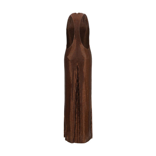 Brown Polyester Casual Dress