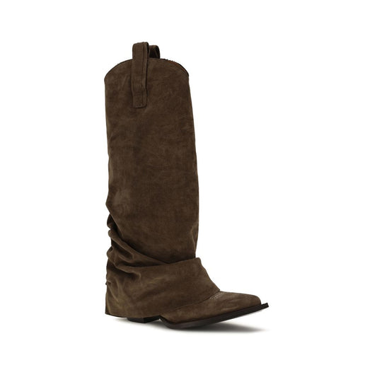 Brown Goatskin Ankle Boots