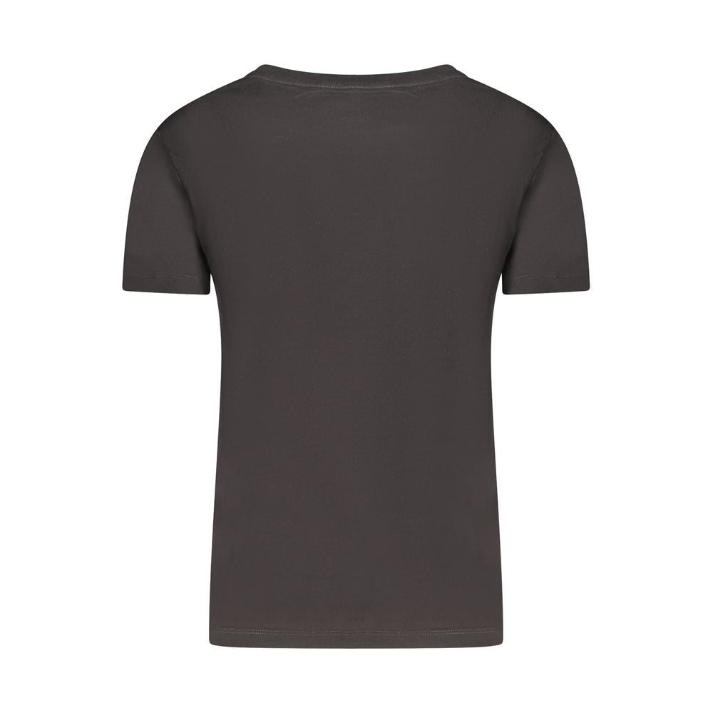 Black Cotton Women T-Shirt