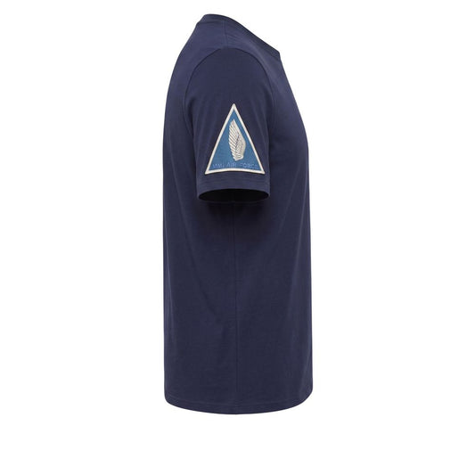Blue Cotton Men T-shirt