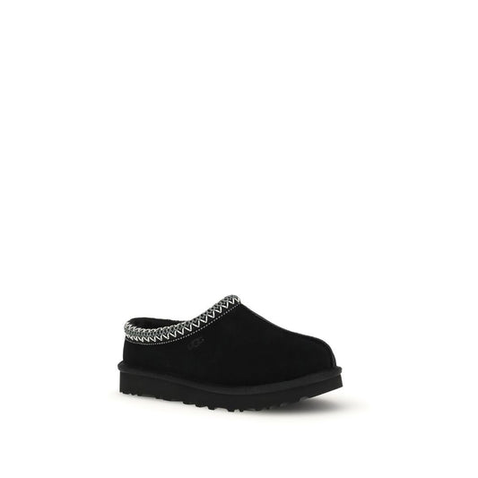 Black Leather Mules
