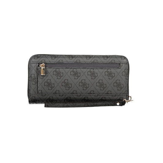 Black Polyurethane Womens Wallet