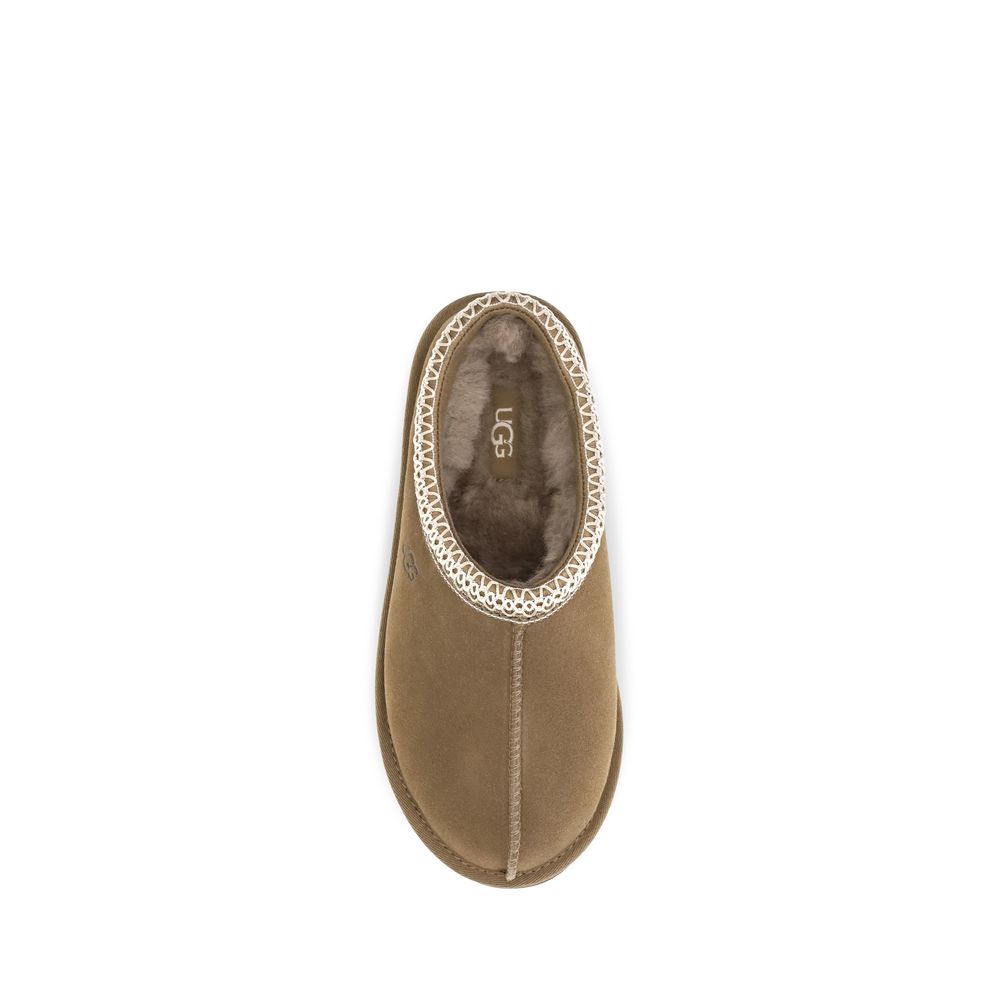Beige Leather Mules