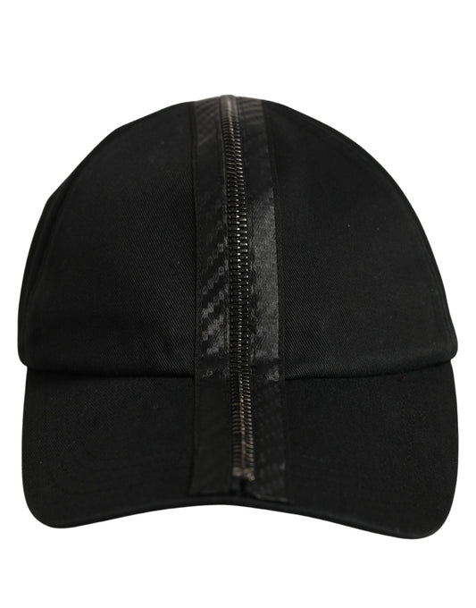 Men Black Cotton Baseball Cap 6 Panels Hat