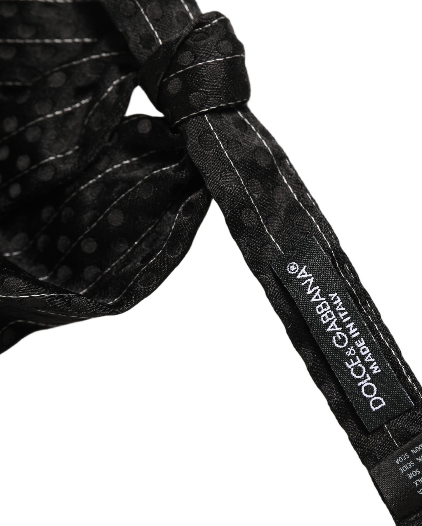 Men Black Pinstripe Silk Adjustable Neck Papillon Bow Tie