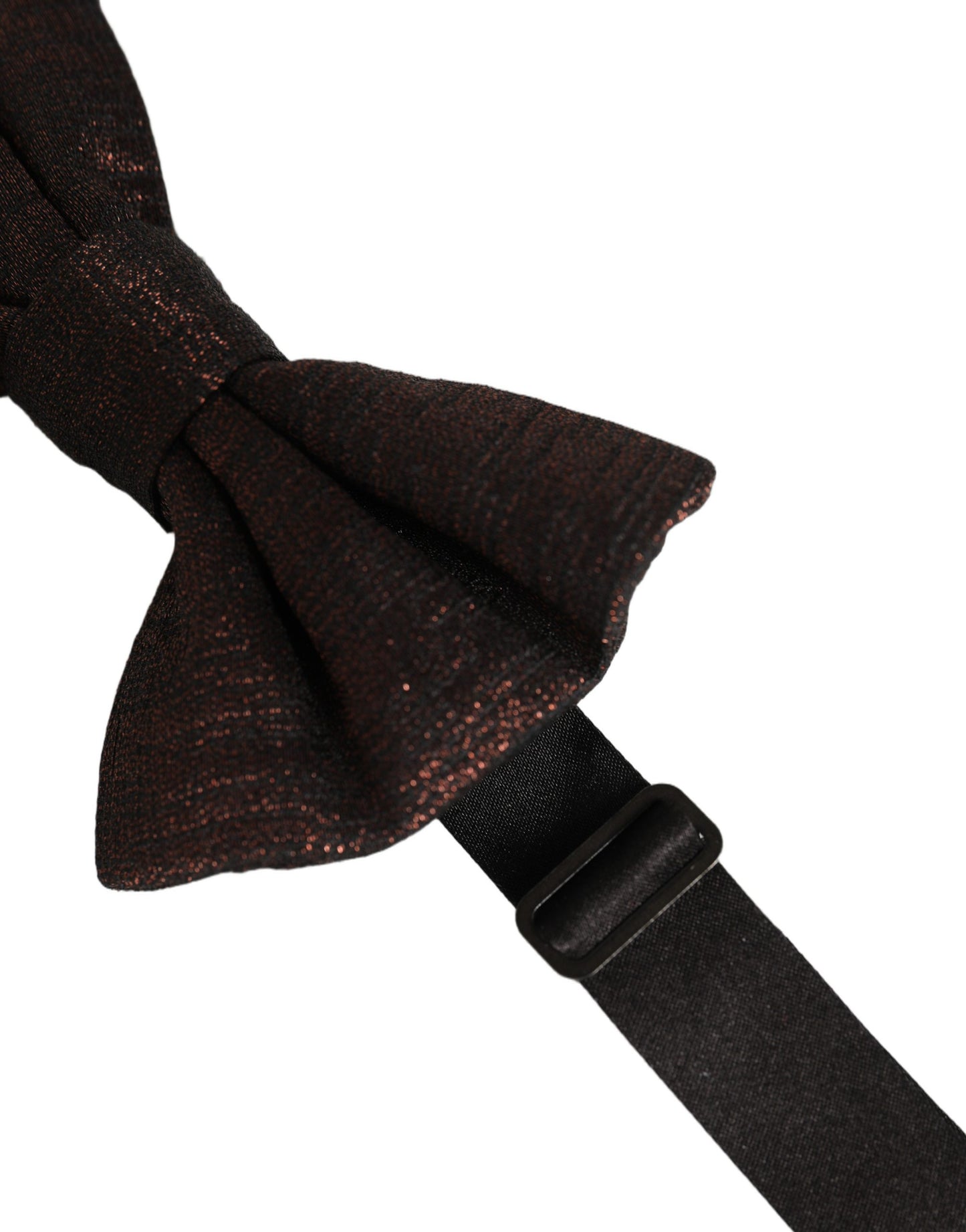 Men Brown 100% Silk Adjustable Neck Papillon Bow Tie