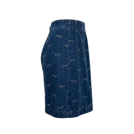 Blue Cotton Women Skirt