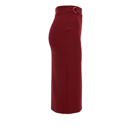 Red Polyester Women Skirt