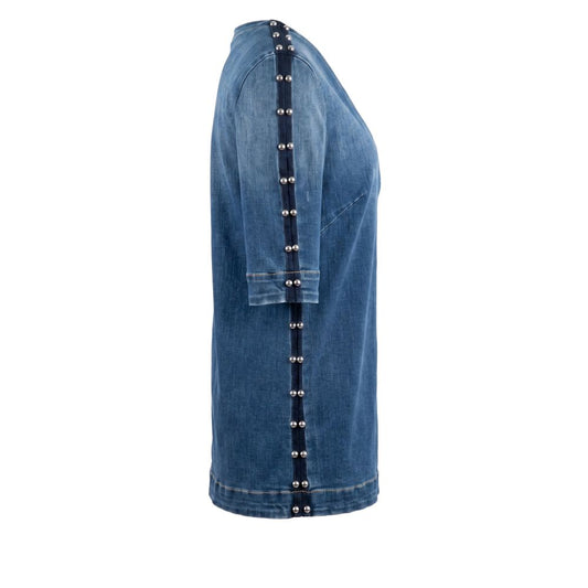 Blue Cotton Women Shirt