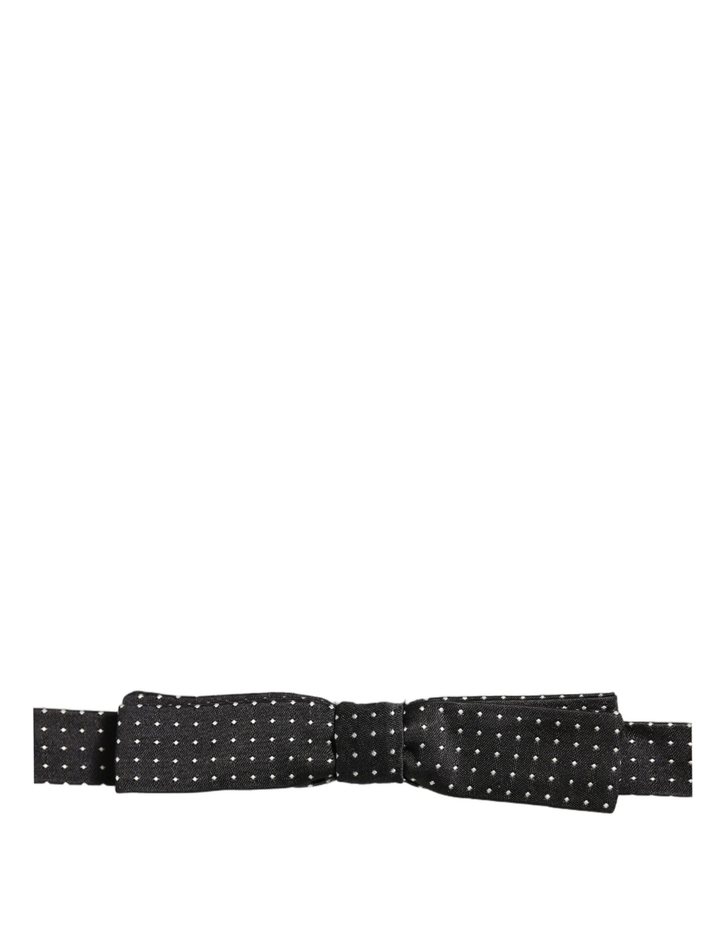 Black White Polka Dot Adjustable Neck Papillon Bow Tie