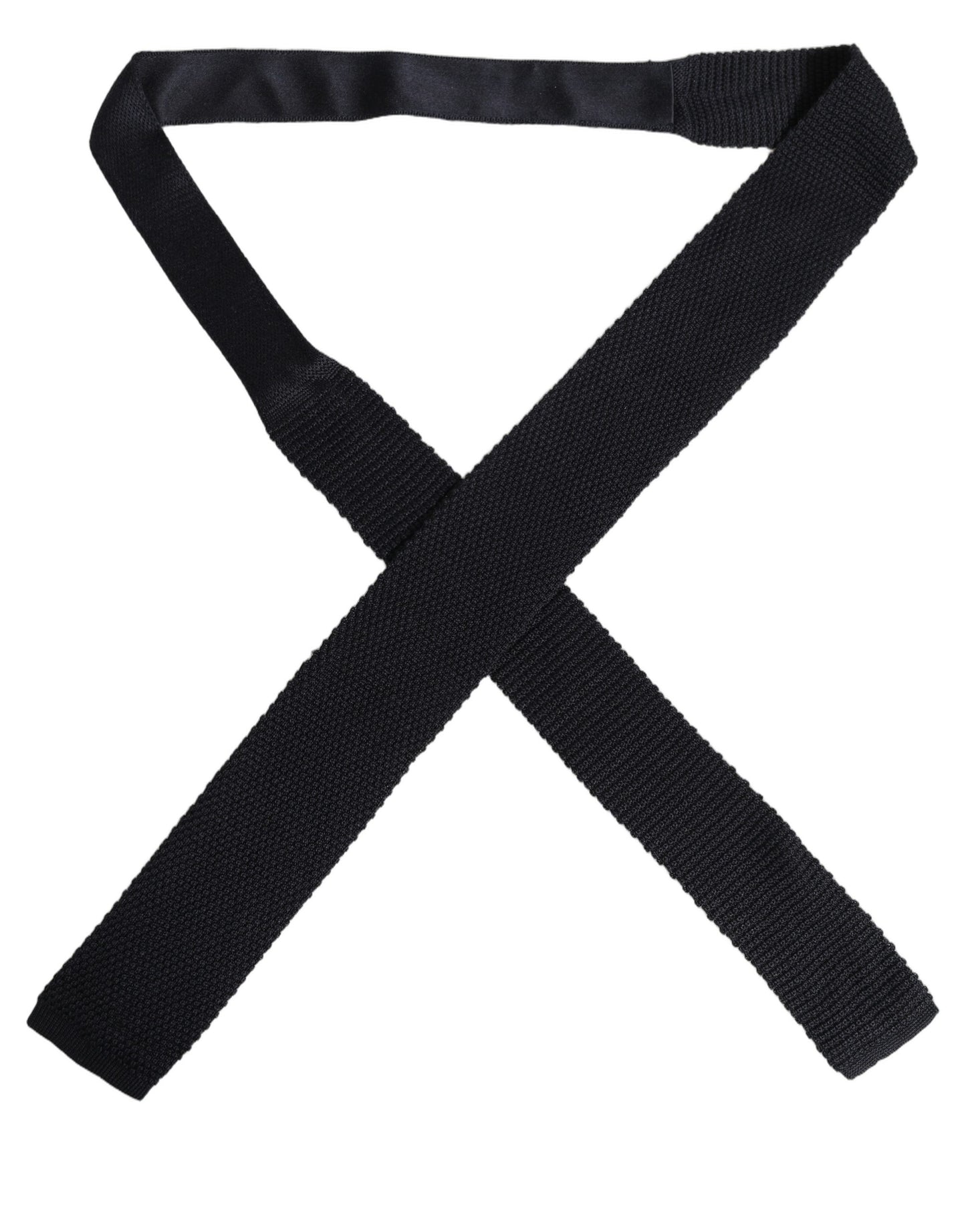 Men Black 100% Silk Adjustable Men Tied Necktie Tie