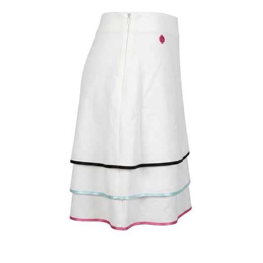 White Viscose Women Skirt