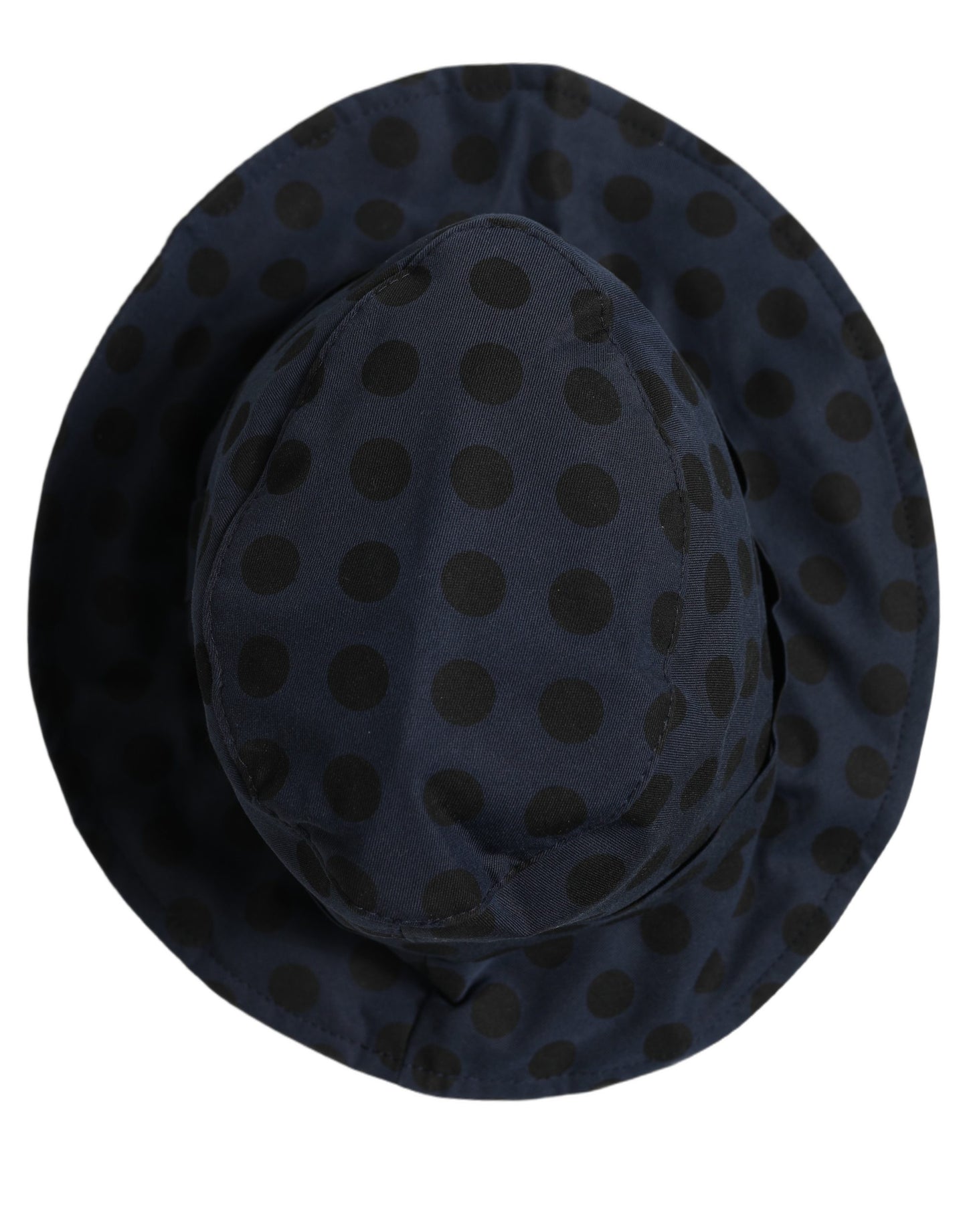 Blue Black Polka Dot Cotton Bucket Capello Hat