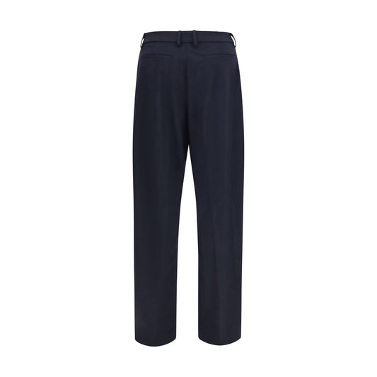 Blue Polyester Dress Pants