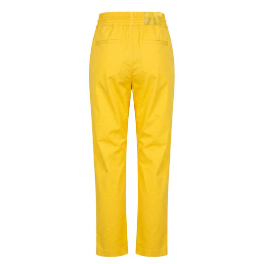 Yellow Cotton Women Pant