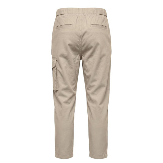 Beige Lyocell Women Pants