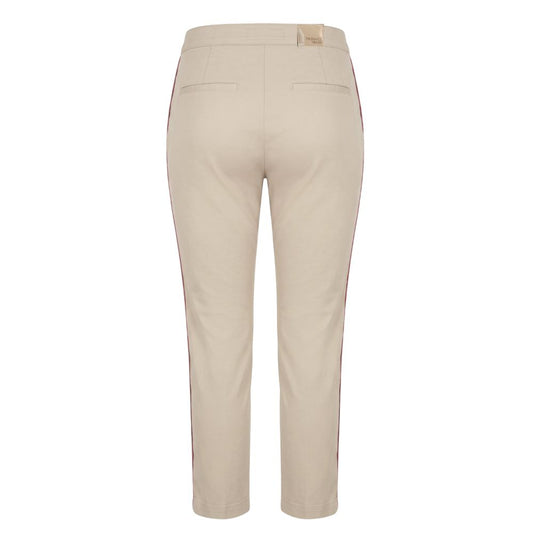 Beige Cotton Women Pants