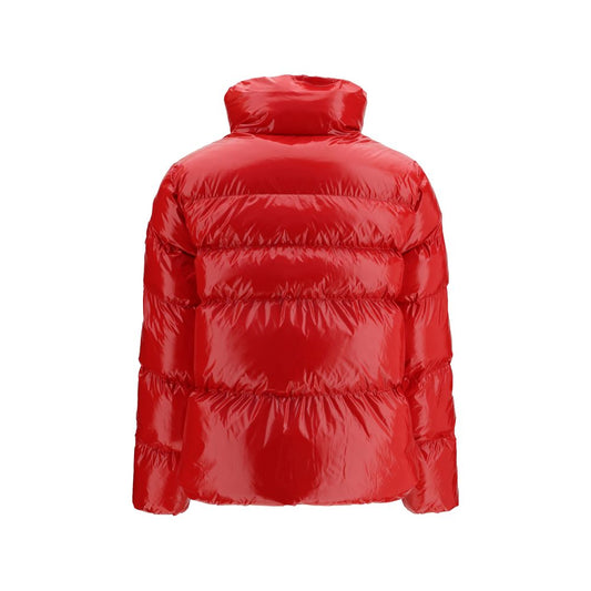 Red Polyamide Full-Length Jacket