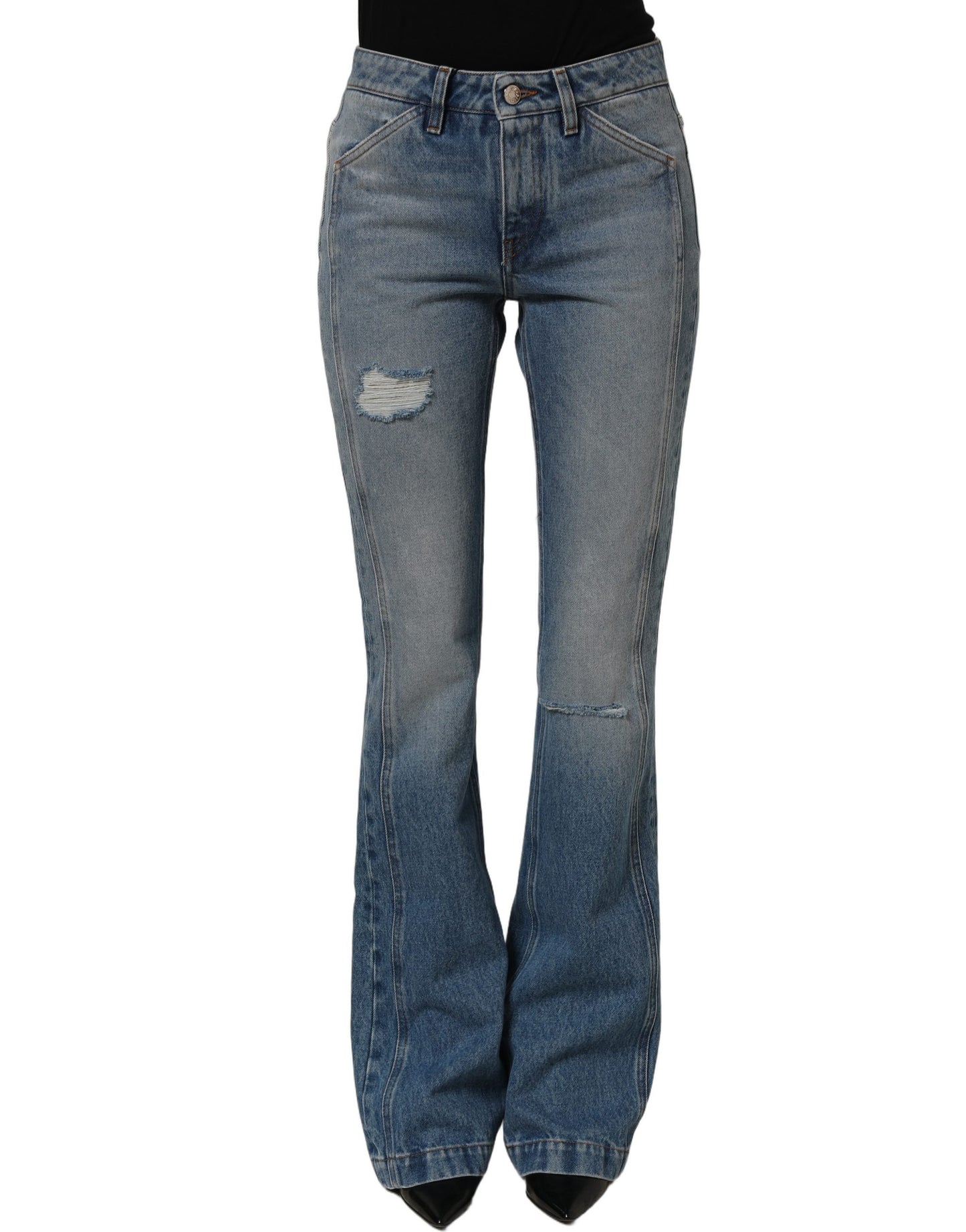 Blue Cotton Boot Cut Denim Trouser Jeans