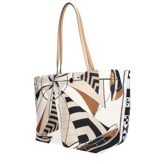 Beige Fabric Crossbody Bag
