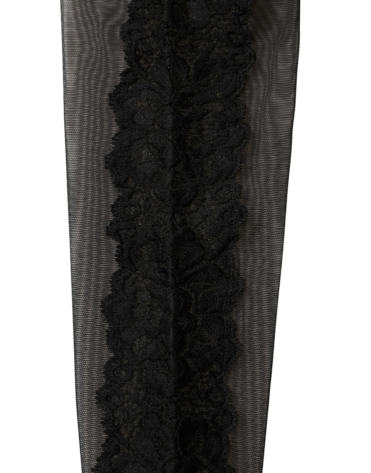 Black Nylon Mesh Sheer Calf Long Accessory Socks