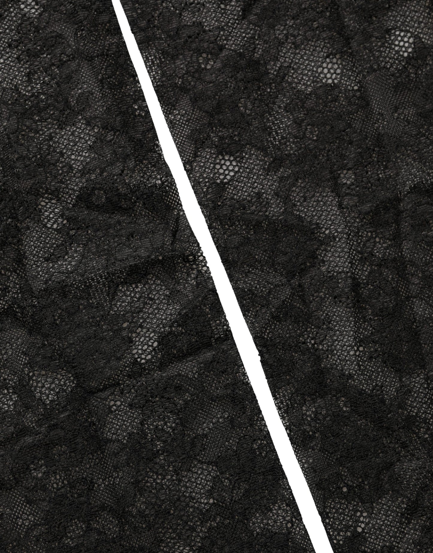 Black Floral Lace Nylon Stretch Knee High Socks