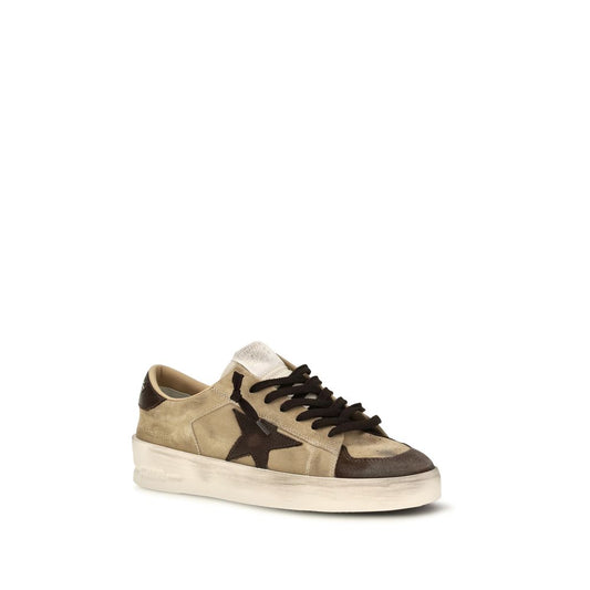 Beige Calf Leather Bos Taurus Sneakers