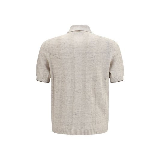 Beige Cotton Polo Shirt