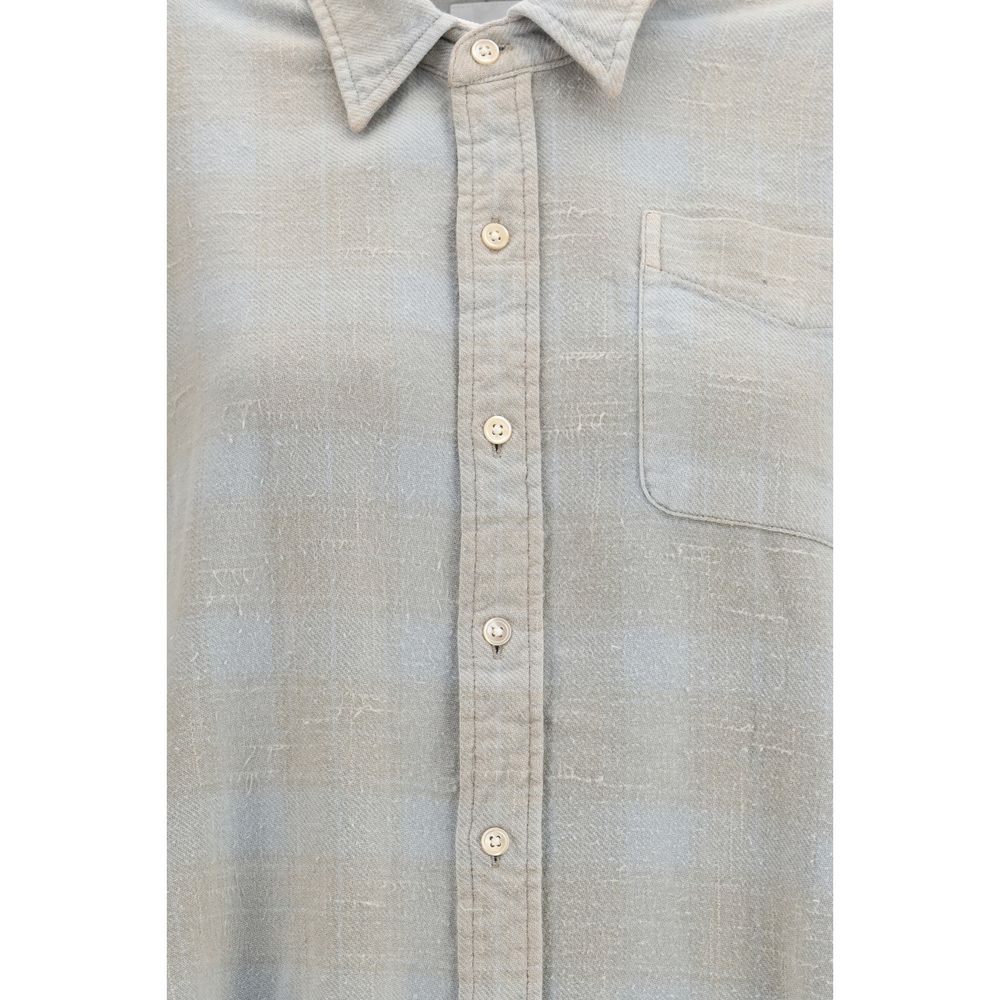 Blue Cotton Pattern Shirt