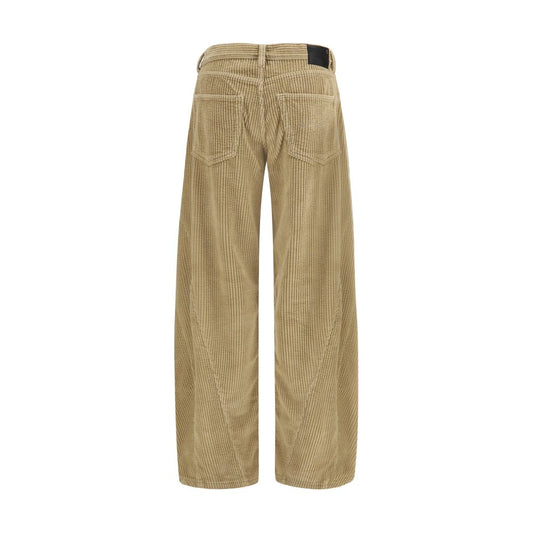 Brown Cotton Relaxed Fit Jeans