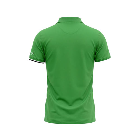 Green Cotton Men Polo Shirt