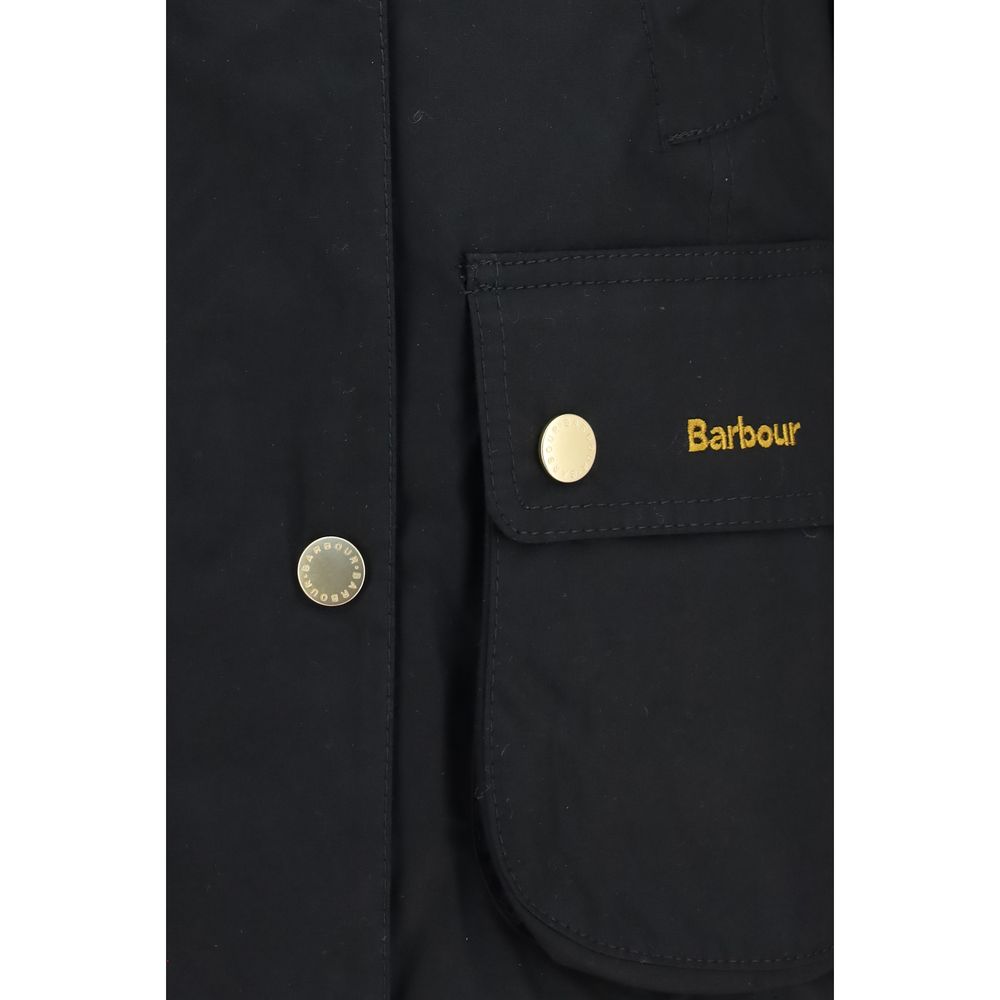 Black Cotton Full-Length Jacket