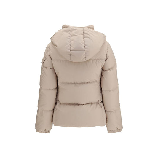Beige Goose Down Full-Length Jacket