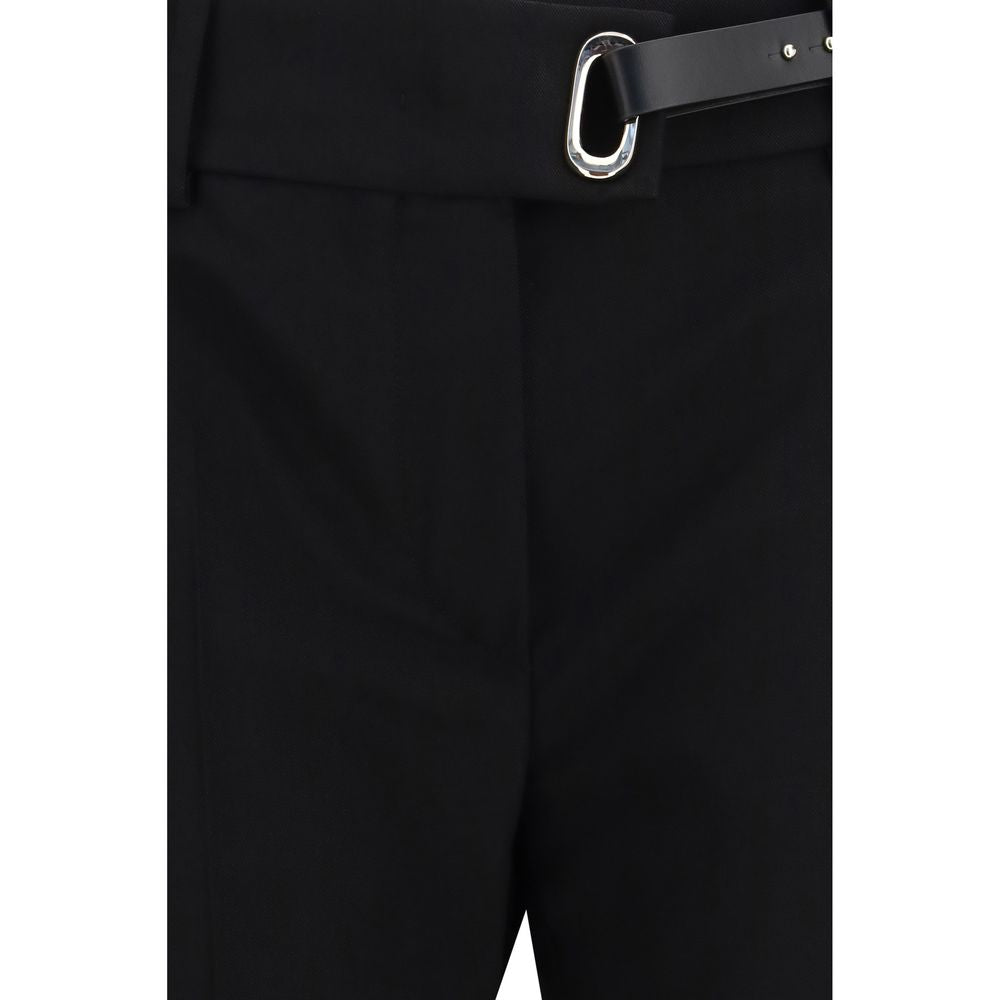 Black Viscose Casual Pants