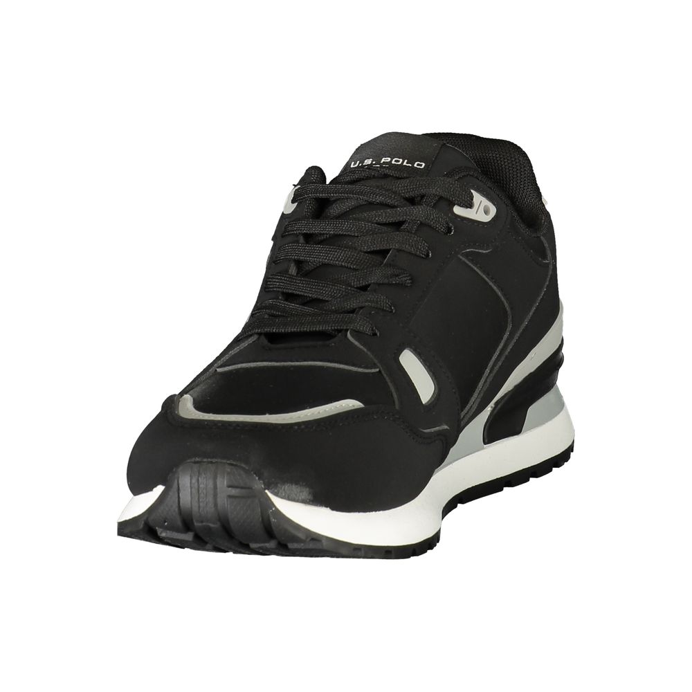 Black Polyurethane Men's Sneaker