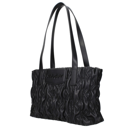Black Polyester Shoulder Bag