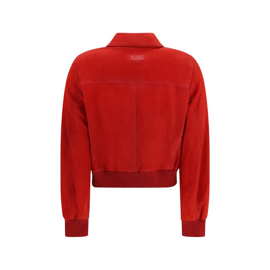 Red Goatskin Full-Length Jacket