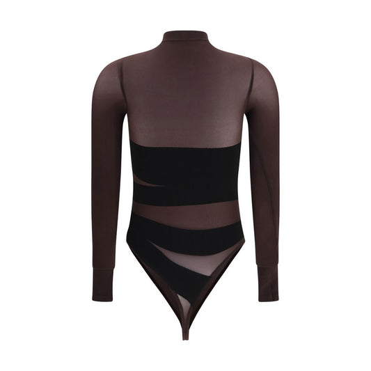 Brown Polyamide Bodysuit