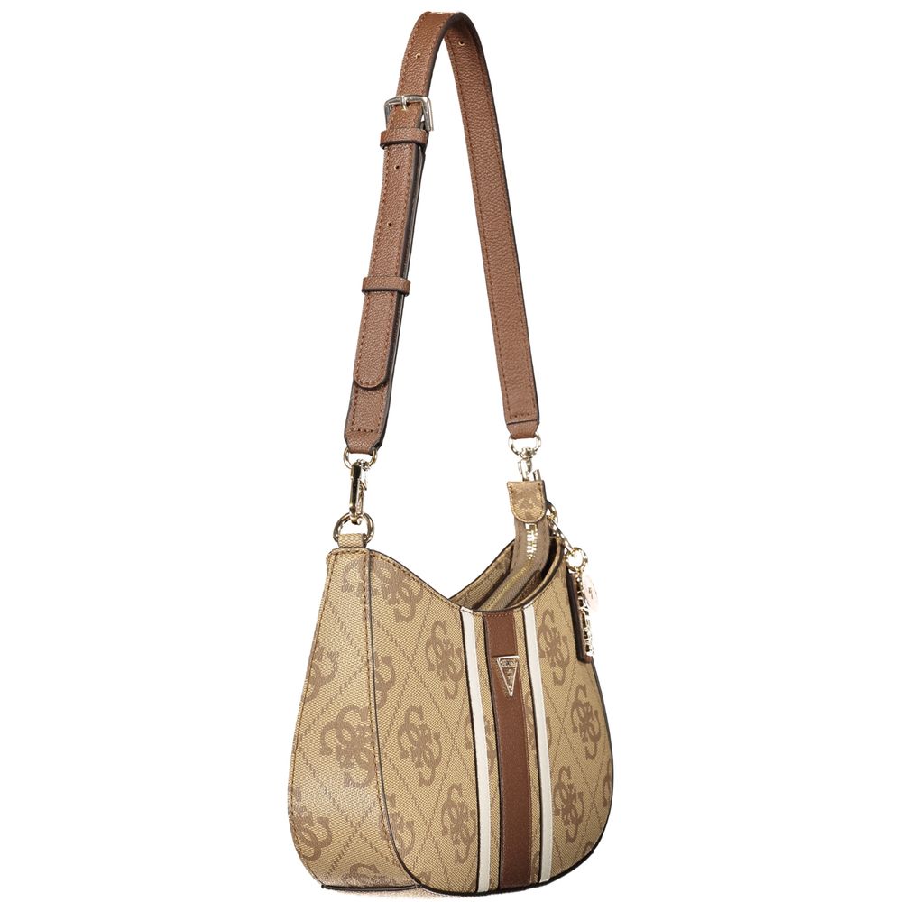 Beige Polyurethane Women's Bag