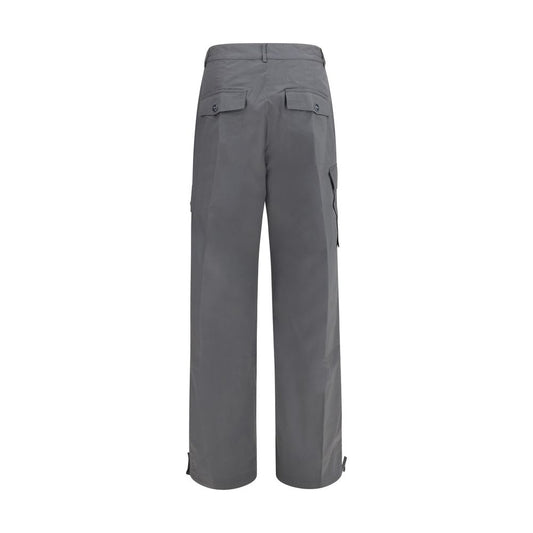 Gray Cotton Cargo Pants