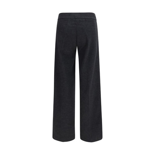 Gray Cotton Casual Pants