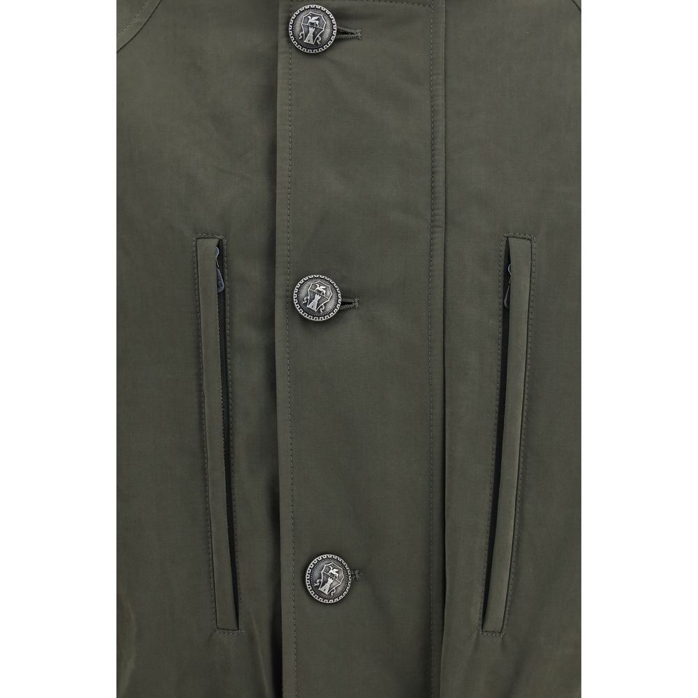 Bicolor Cotton Full-Length Jacket