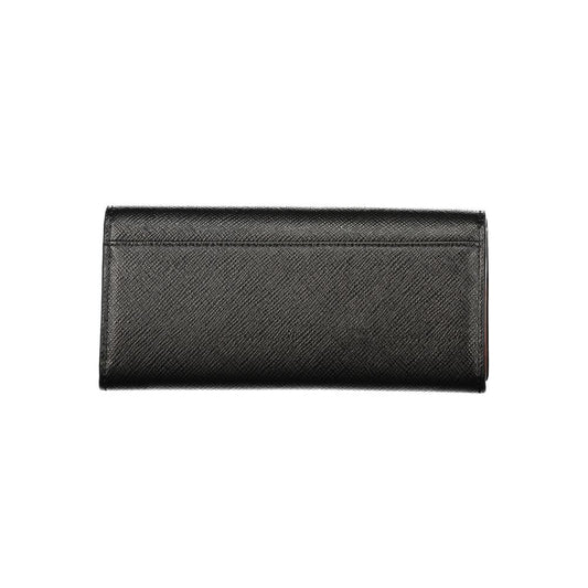 Black Polyurethane Womens Wallet