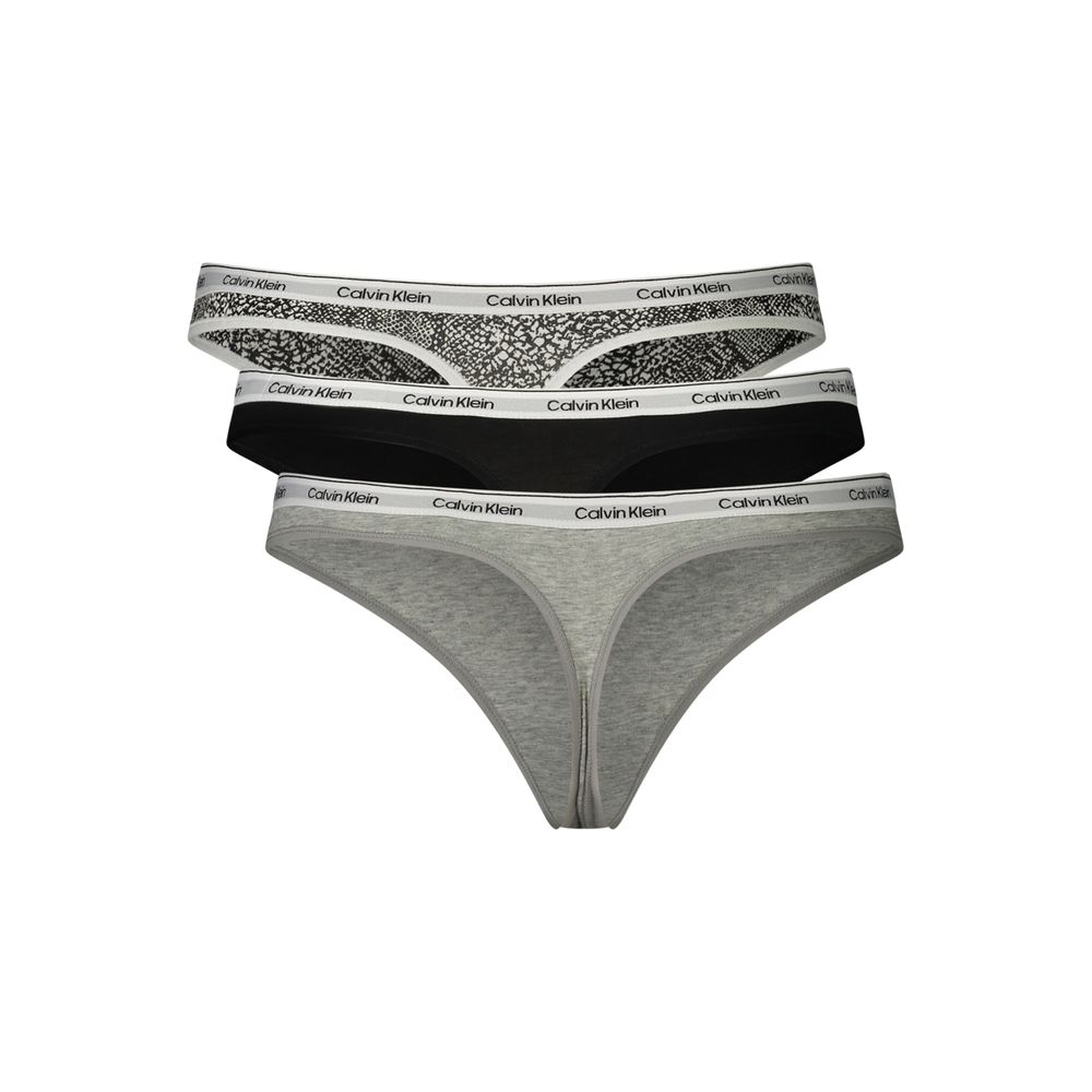 Grey Cotton Womens Thong