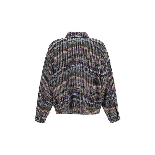 Multicolor Fabric Full-Length Jacket