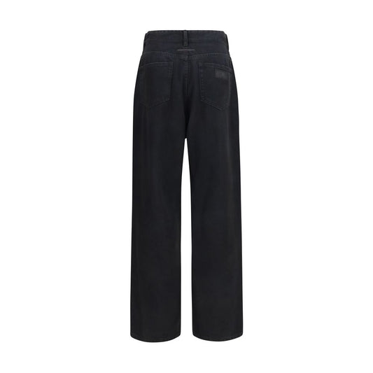 Black Cotton Relaxed Fit Jeans