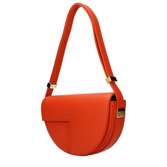 Orange Leather Shoulder Bag
