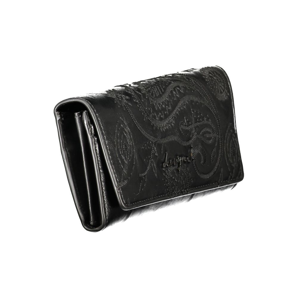 Black Polyurethane Women's Wallet