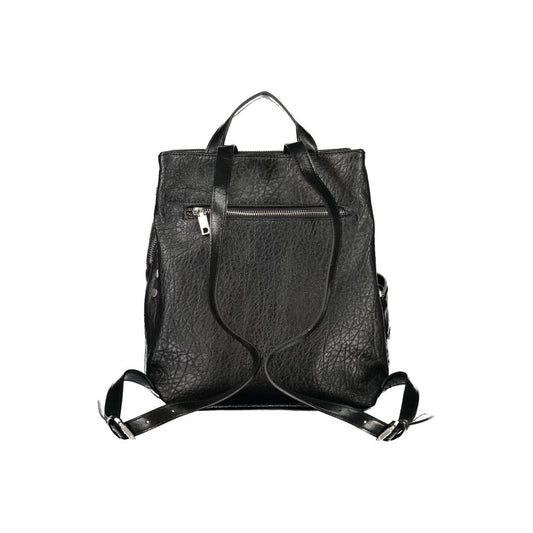 Black Polyurethane Women's Backpack
