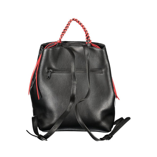 Black Polyurethane Women's Backpack